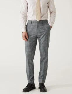 Slim Fit Prince Of Wales Check Suit Trousers -Marksandspencer Sale Store SD 03 T15 1832F T0 X EC 1