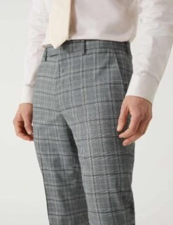 Slim Fit Prince Of Wales Check Suit Trousers -Marksandspencer Sale Store SD 03 T15 1832F T0 X EC 2