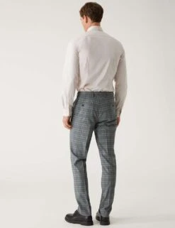 Slim Fit Prince Of Wales Check Suit Trousers -Marksandspencer Sale Store SD 03 T15 1832F T0 X EC 3