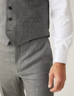 Regular Fit Pure Wool Check Waistcoat -Marksandspencer Sale Store SD 03 T15 2333C T0 X EC 2