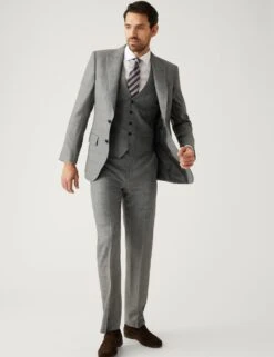 Regular Fit Pure Wool Check Waistcoat -Marksandspencer Sale Store SD 03 T15 2333C T0 X EC 4