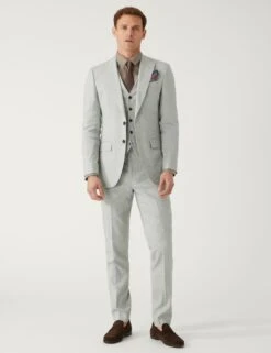 Slim Fit Italian Linen Miracle™ Suit Trousers -Marksandspencer Sale Store SD 03 T15 3366F T1 X EC 4