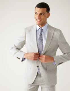 Tailored Fit Italian Linen Miracle™ Suit Jacket -Marksandspencer Sale Store SD 03 T15 3369T T0 X EC 1