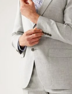 Tailored Fit Italian Linen Miracle™ Suit Jacket -Marksandspencer Sale Store SD 03 T15 3369T T0 X EC 3