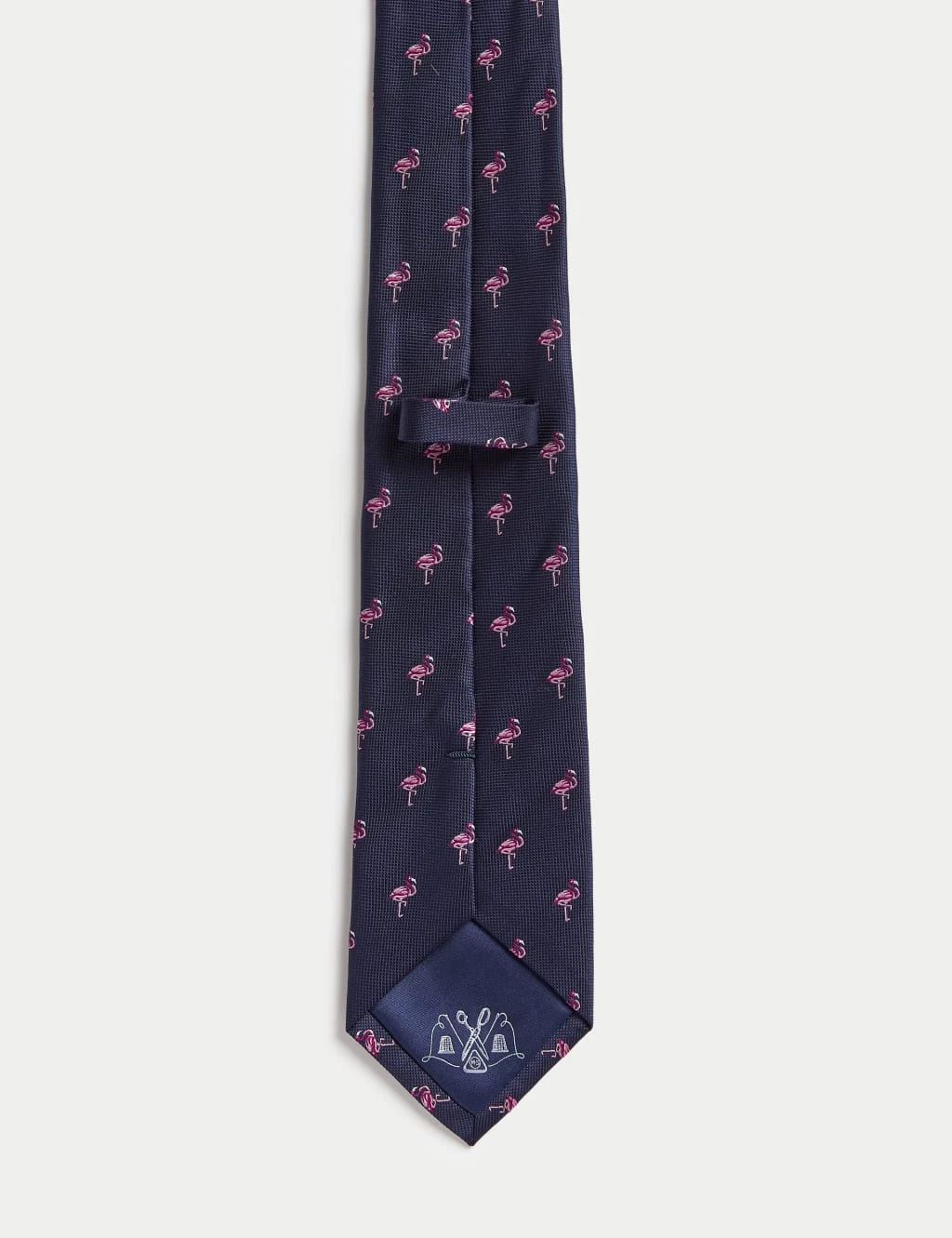 Flamingo Print Pure Silk Tie 2 Flamingo Print Pure Silk Tie - Image 2