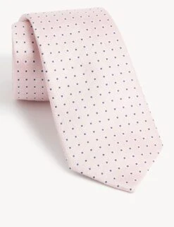 Woven Polka Dot Pure Silk Tie