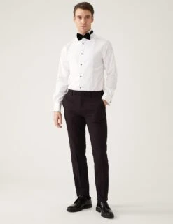 Burgundy Slim Fit Tuxedo Trousers