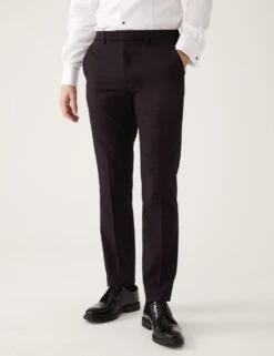 Burgundy Slim Fit Tuxedo Trousers -Marksandspencer Sale Store SD 03 T15 8202F XM X EC 1