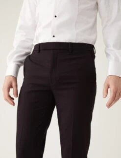 Burgundy Slim Fit Tuxedo Trousers -Marksandspencer Sale Store SD 03 T15 8202F XM X EC 2