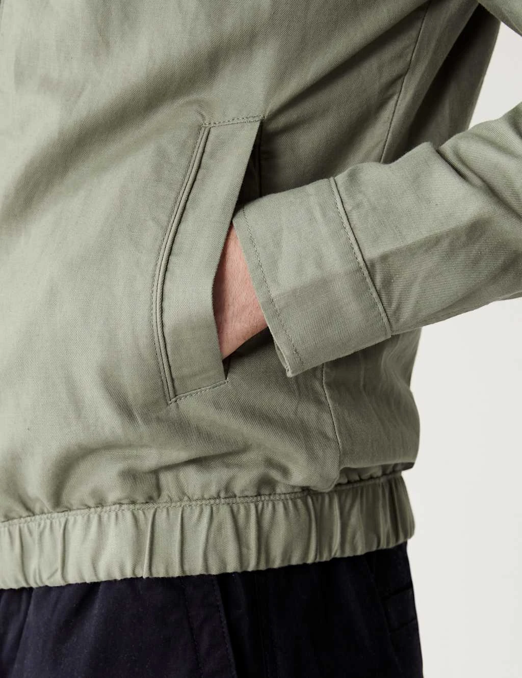 Linen Blend Harrington Jacket 5 Linen Blend Harrington Jacket - Image 5