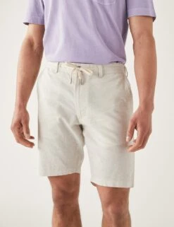 Linen Blend Half-Elasticated Waist Shorts -Marksandspencer Sale Store SD 03 T17 2026M V4 X EC 2