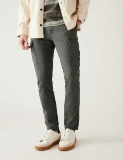 Slim Fit Lightweight Cargo Trousers -Marksandspencer Sale Store SD 03 T17 6115S KH X EC 1