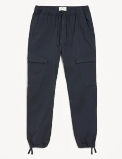 Slim Fit Elasticated Waist Cargo Trousers -Marksandspencer Sale Store SD 03 T17 6116S VP X EC 90