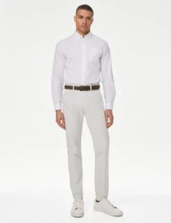 Slim Fit Textured Belted Chinos -Marksandspencer Sale Store SD 03 T17 6609S V0 X EC 1