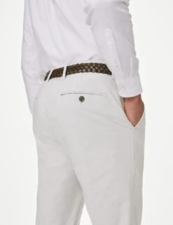 Slim Fit Textured Belted Chinos -Marksandspencer Sale Store SD 03 T17 6609S V0 X EC 3