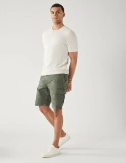 Pure Cotton Printed Cargo Shorts -Marksandspencer Sale Store SD 03 T17 6641M KH X EC 1
