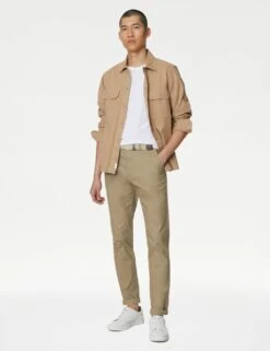 Slim Fit Belted Stretch Chinos -Marksandspencer Sale Store SD 03 T17 6771S JF X EC 1