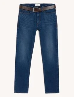 Slim Fit Belted Stretch Jeans -Marksandspencer Sale Store SD 03 T17 8457S E2 X EC 90