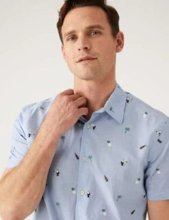 Pure Cotton Print Shirt -Marksandspencer Sale Store SD 03 T25 1181M E4 X EC 2