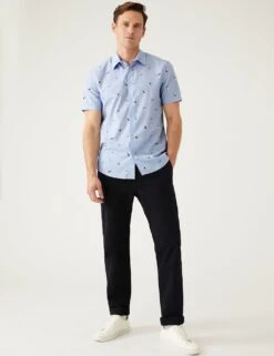 Pure Cotton Print Shirt -Marksandspencer Sale Store SD 03 T25 1181M E4 X EC 3