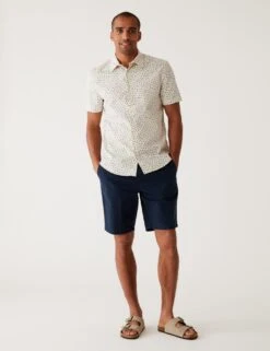 Pure Cotton Palm Tree Print Shirt -Marksandspencer Sale Store SD 03 T25 1182M NZ X EC 1