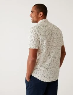 Pure Cotton Palm Tree Print Shirt -Marksandspencer Sale Store SD 03 T25 1182M NZ X EC 3