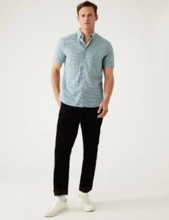 Pure Cotton Gingham Shirt -Marksandspencer Sale Store SD 03 T25 1183M E4 X EC 2