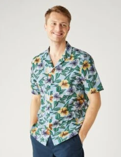 Pure Cotton Floral Revere Shirt