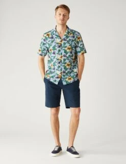 Pure Cotton Floral Revere Shirt 7 Pure Cotton Floral Revere Shirt -Marksandspencer Sale Store SD 03 T25 2455M E4 X EC 1