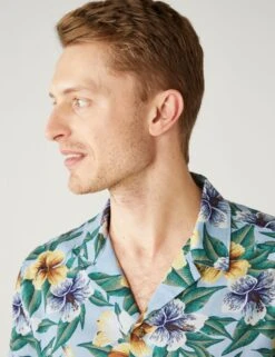Pure Cotton Floral Revere Shirt 8 Pure Cotton Floral Revere Shirt -Marksandspencer Sale Store SD 03 T25 2455M E4 X EC 2