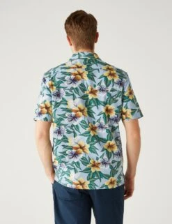 Pure Cotton Floral Revere Shirt 9 Pure Cotton Floral Revere Shirt -Marksandspencer Sale Store SD 03 T25 2455M E4 X EC 3