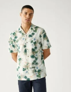 Pure Cotton Hawaiian Shirt -Marksandspencer Sale Store SD 03 T25 2456M NB X EC 1