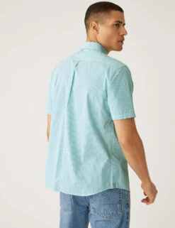 Pure Cotton Striped Shirt -Marksandspencer Sale Store SD 03 T25 2463M J4 X EC 2