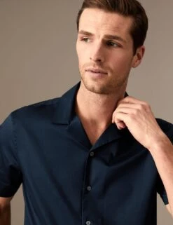 Cotton Rich Revere Shirt -Marksandspencer Sale Store SD 03 T25 4530A F0 X EC 2