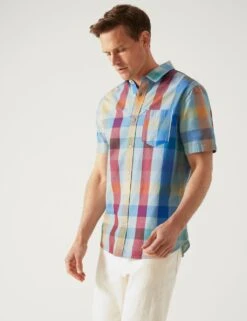 Pure Cotton Check Oxford Shirt