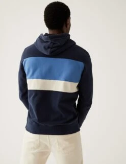 Pure Cotton Colour Block Hoodie -Marksandspencer Sale Store SD 03 T28 1222M F3 X EC 3
