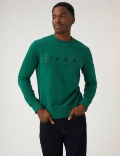 Pure Cotton 1884 Graphic Sweatshirt -Marksandspencer Sale Store SD 03 T28 1232M J3 X EC 1