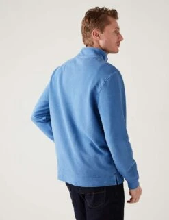 Pure Cotton Striped Funnel Neck Rugby Shirt -Marksandspencer Sale Store SD 03 T28 1240M II X EC 4