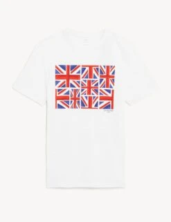 Men's Pure Cotton Coronation T-Shirt -Marksandspencer Sale Store SD 03 T28 1583M Z0 X EC 90