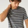 Cotton Rich Striped Textured T-Shirt -Marksandspencer Sale Store SD 03 T28 1963M E4 X EC 0
