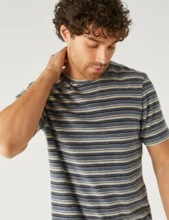 Cotton Rich Striped Textured T-Shirt