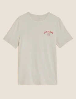 Pure Cotton Kind Is Cool Graphic T-Shirt -Marksandspencer Sale Store SD 03 T28 1980M NZ X EC 90