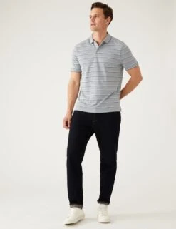 Modal Rich Striped Polo Shirt -Marksandspencer Sale Store SD 03 T28 3357M T0 X EC 2