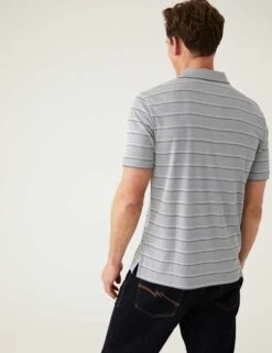 Modal Rich Striped Polo Shirt -Marksandspencer Sale Store SD 03 T28 3357M T0 X EC 4