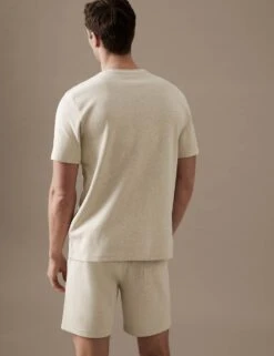 Pure Cotton Textured T-Shirt -Marksandspencer Sale Store SD 03 T28 4980A VI X EC 2