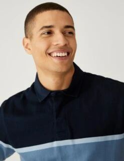 Pure Cotton Striped Rugby Shirt -Marksandspencer Sale Store SD 03 T28 5624M F4 X EC 1