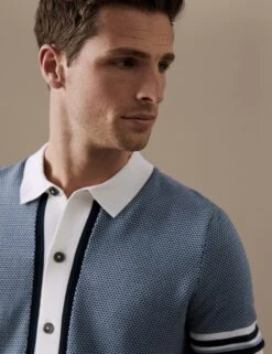 Cotton Modal Knitted Polo Shirt -Marksandspencer Sale Store SD 03 T30 1138A E7 X EC 1