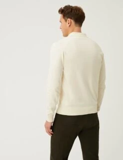 Cotton Rich Textured Knitted Polo Shirt -Marksandspencer Sale Store SD 03 T30 2121M NZ X EC 2