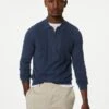 Cotton Rich Zip Up Knitted Polo Shirt -Marksandspencer Sale Store SD 03 T30 2131M HP X EC 0
