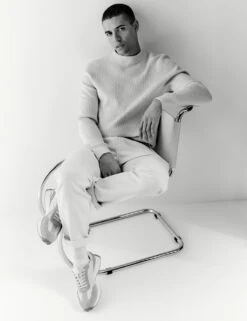 Cotton Blend Textured Crew Neck Jumper -Marksandspencer Sale Store SD 03 T30 2669M NZ X EC 1